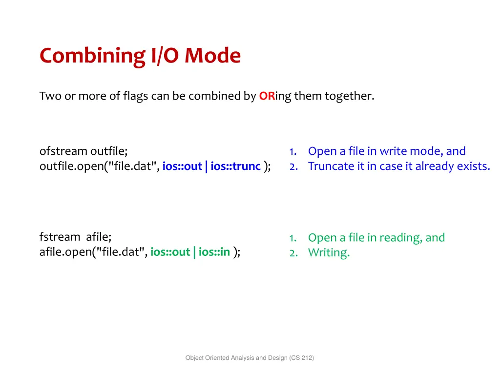 combining i o mode