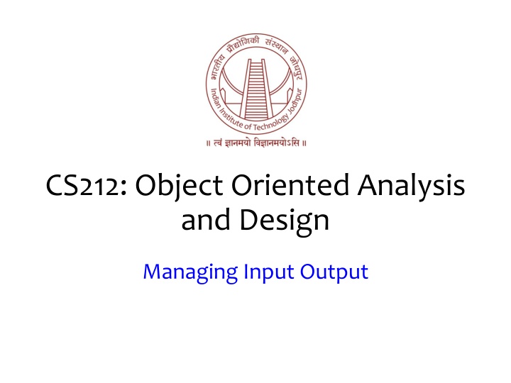 cs212 object oriented analysis and design