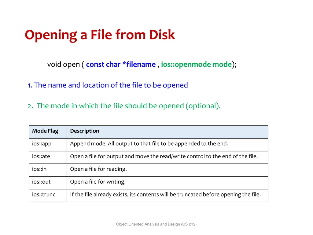 opening a file from disk 1