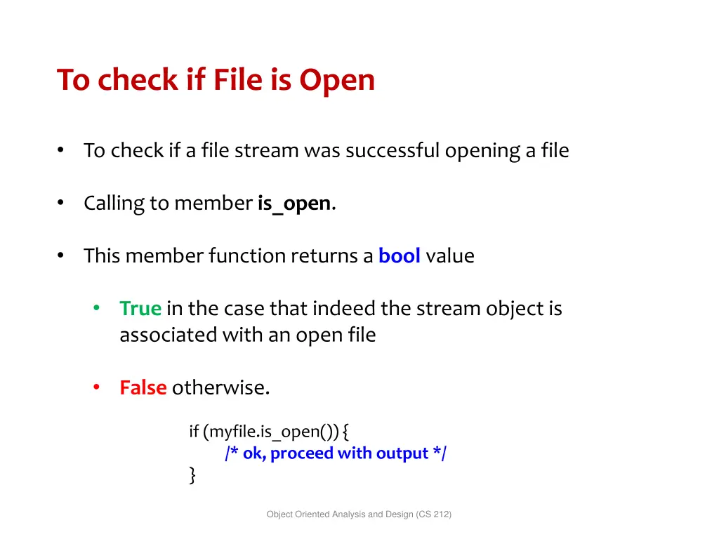 to check if file is open