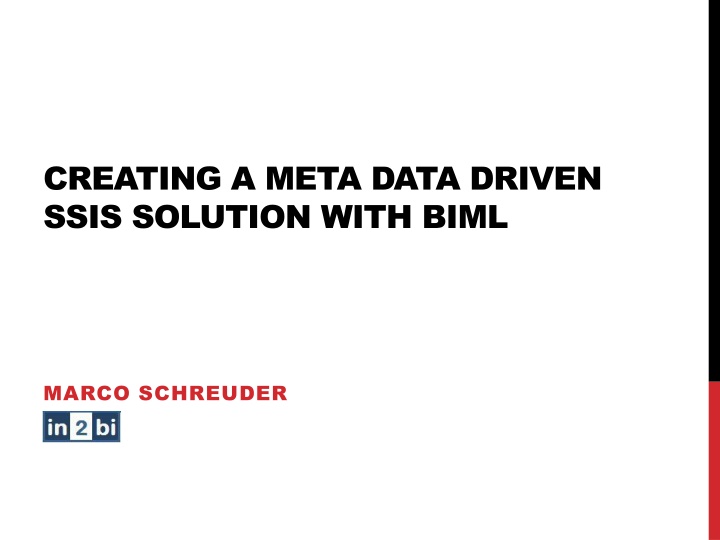 creating a meta data driven ssis solution with