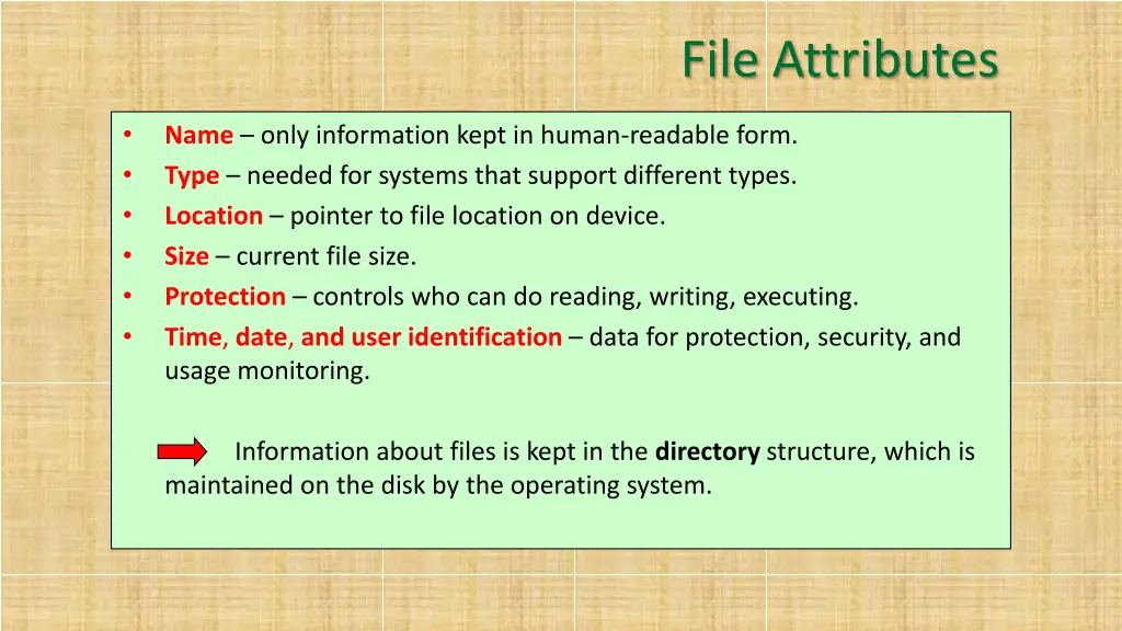 file attributes