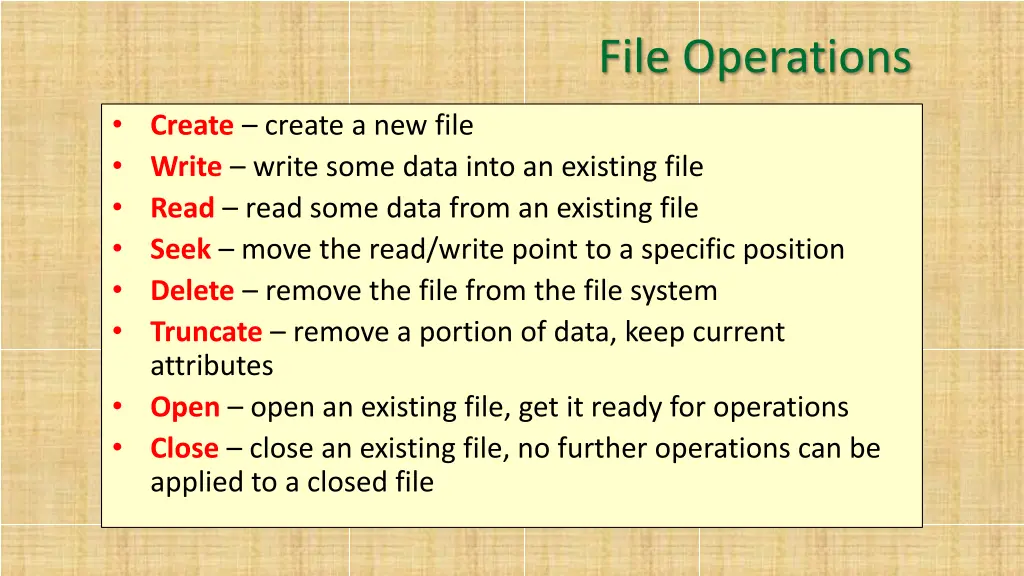 file operations