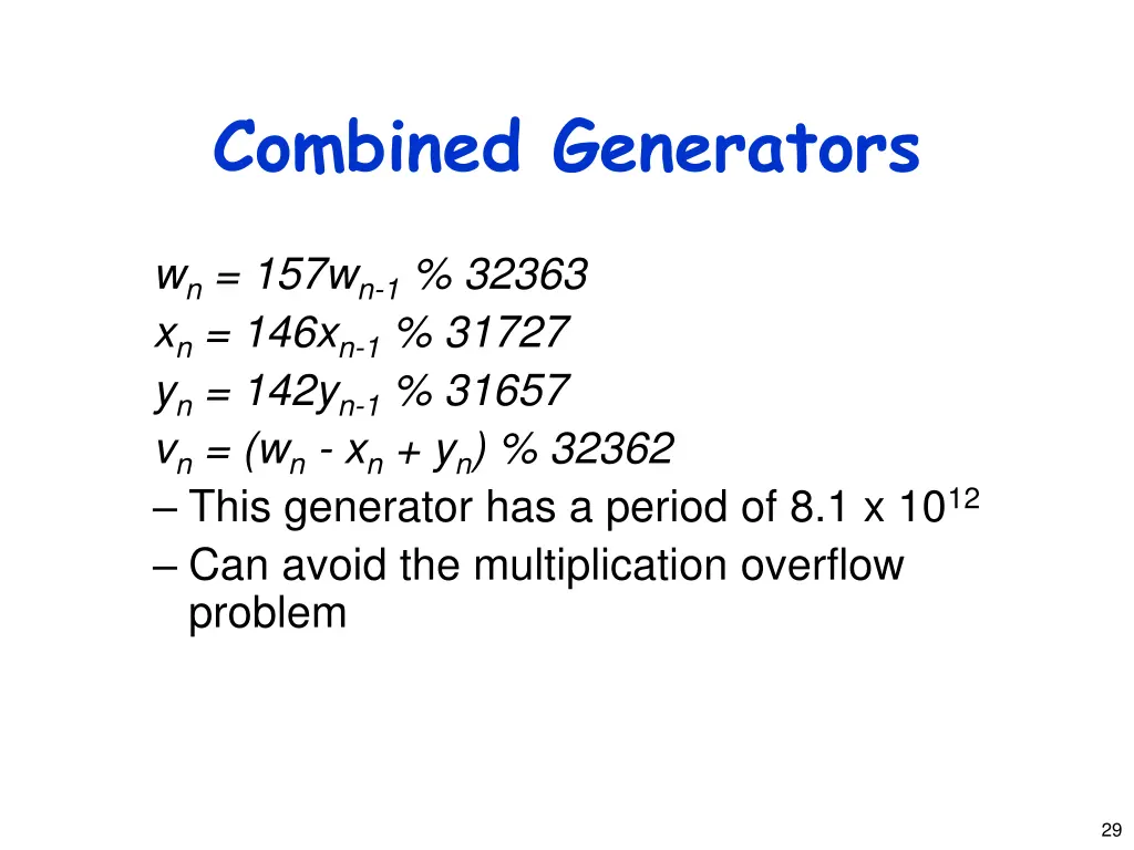 combined generators
