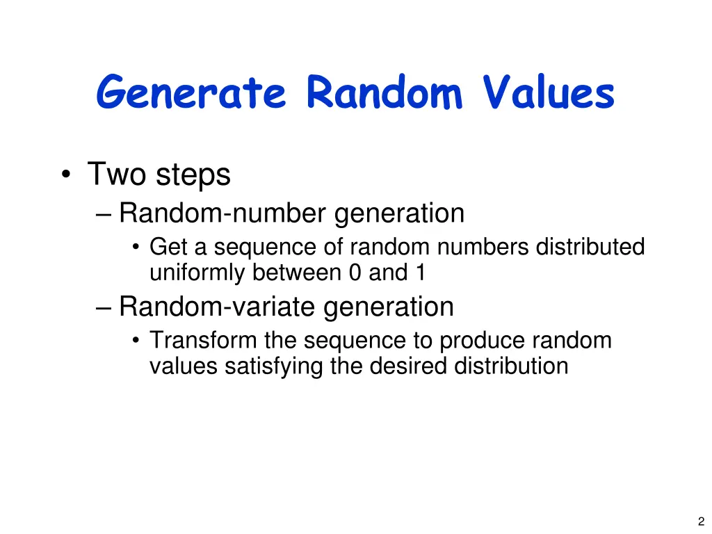 generate random values