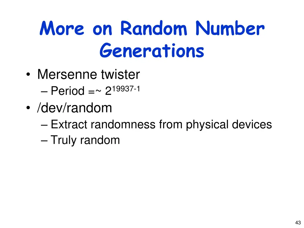 more on random number generations mersenne