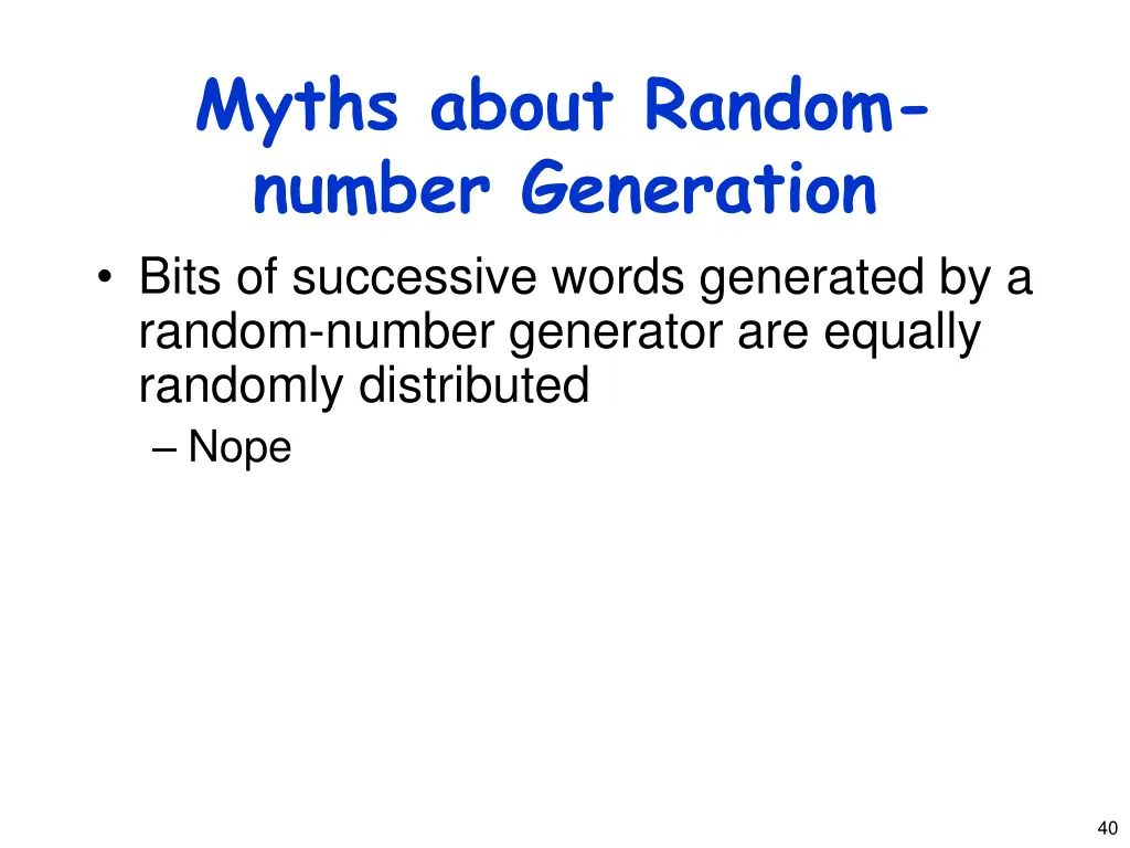myths about random number generation 1