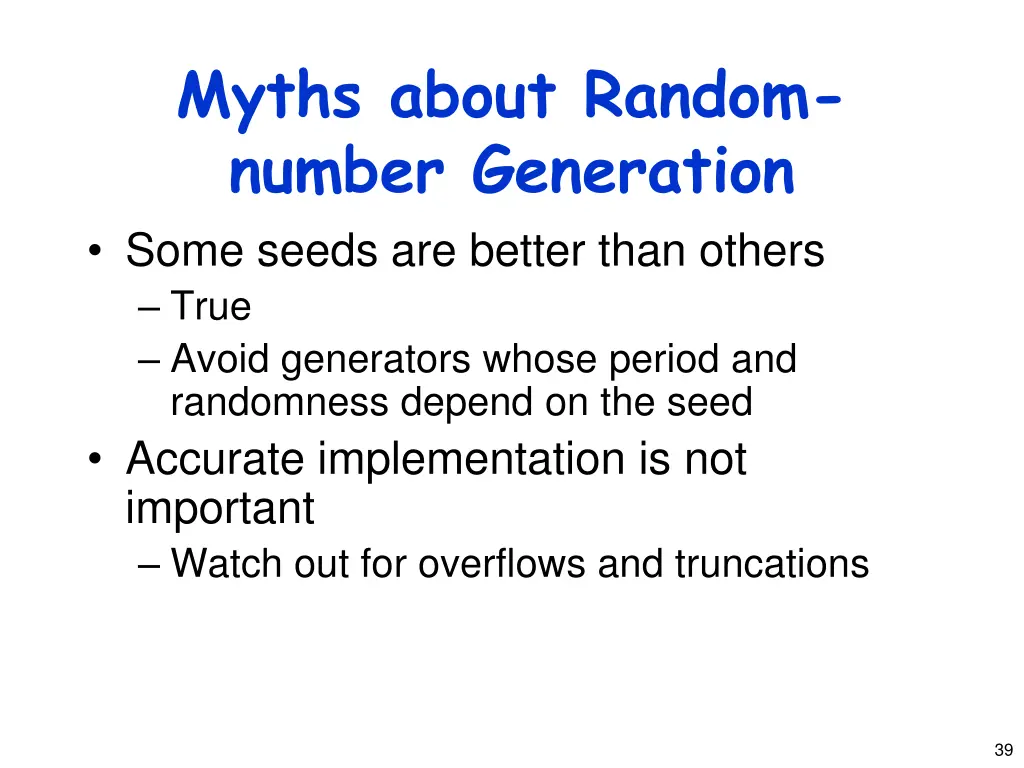 myths about random number generation
