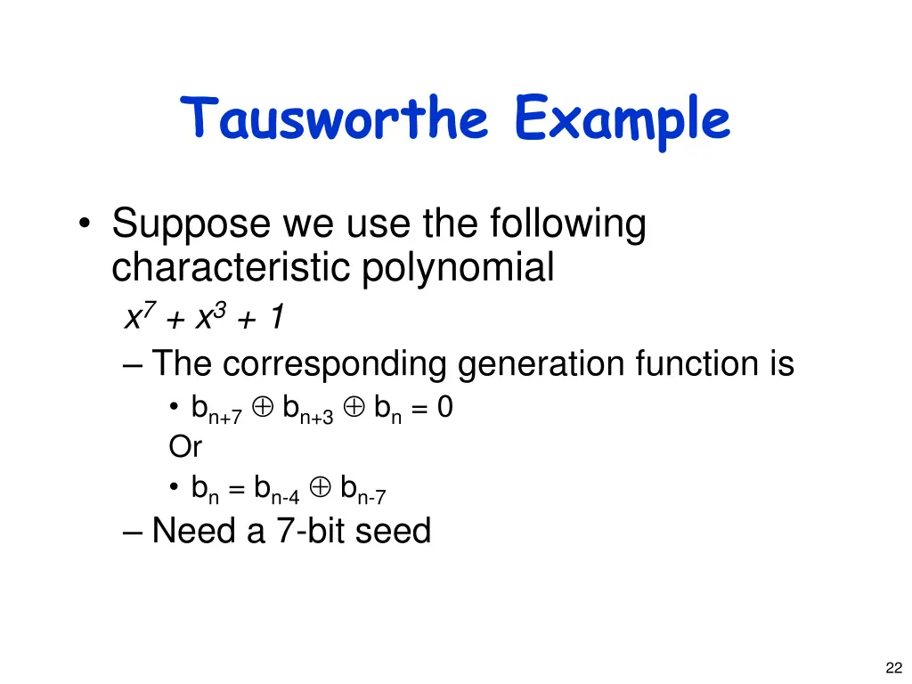 tausworthe example