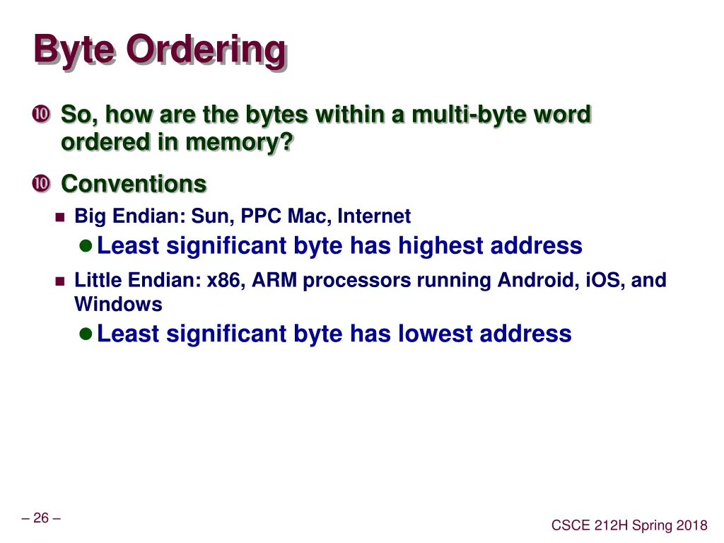 byte ordering