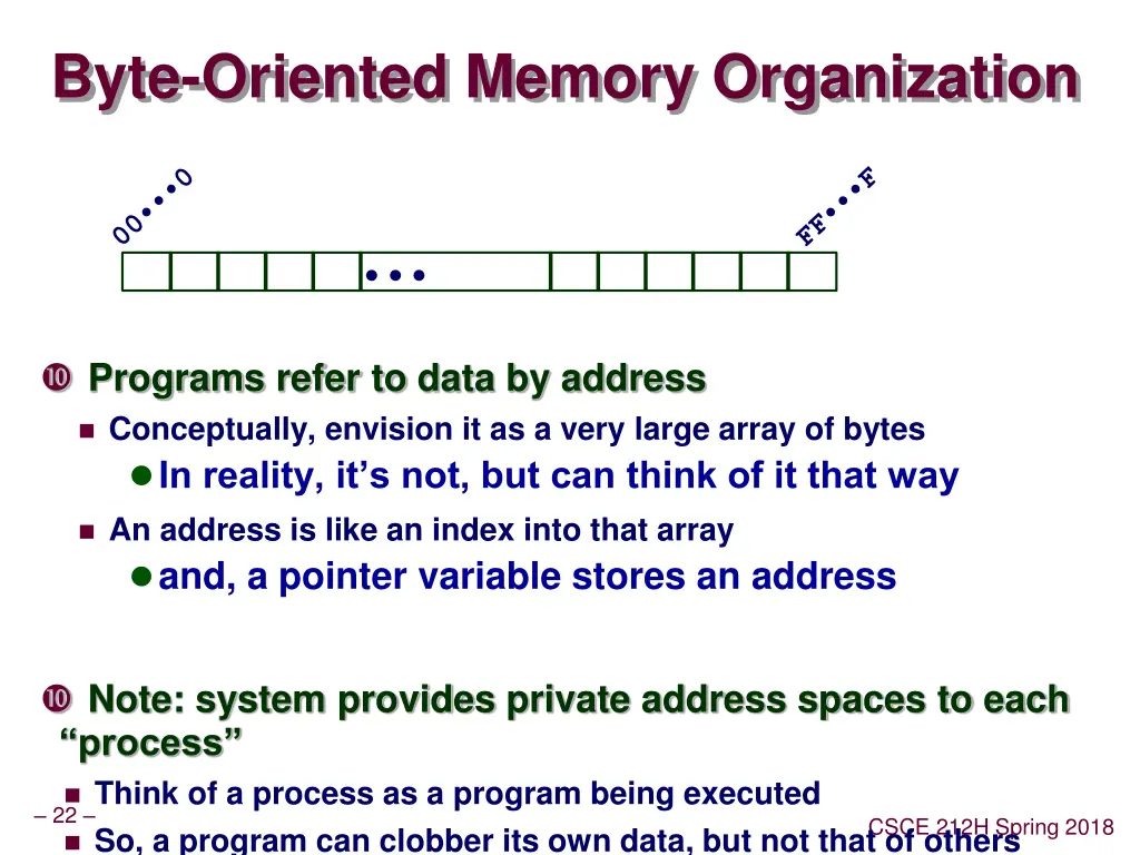 byte oriented memory organization