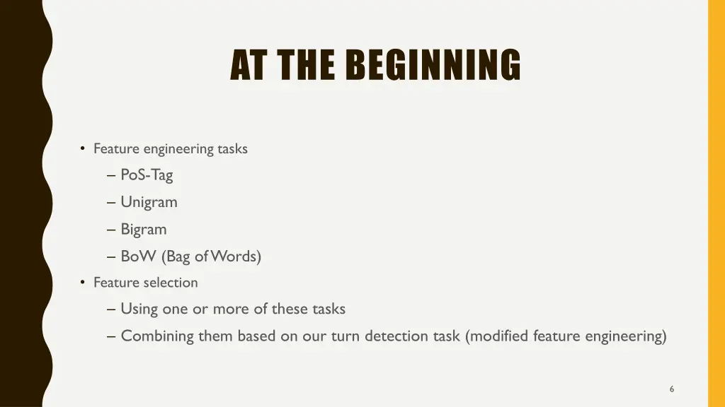 at the beginning