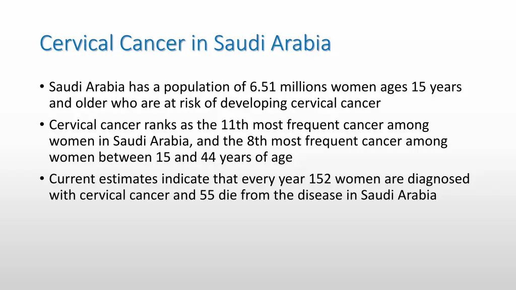 cervical cancer in saudi arabia