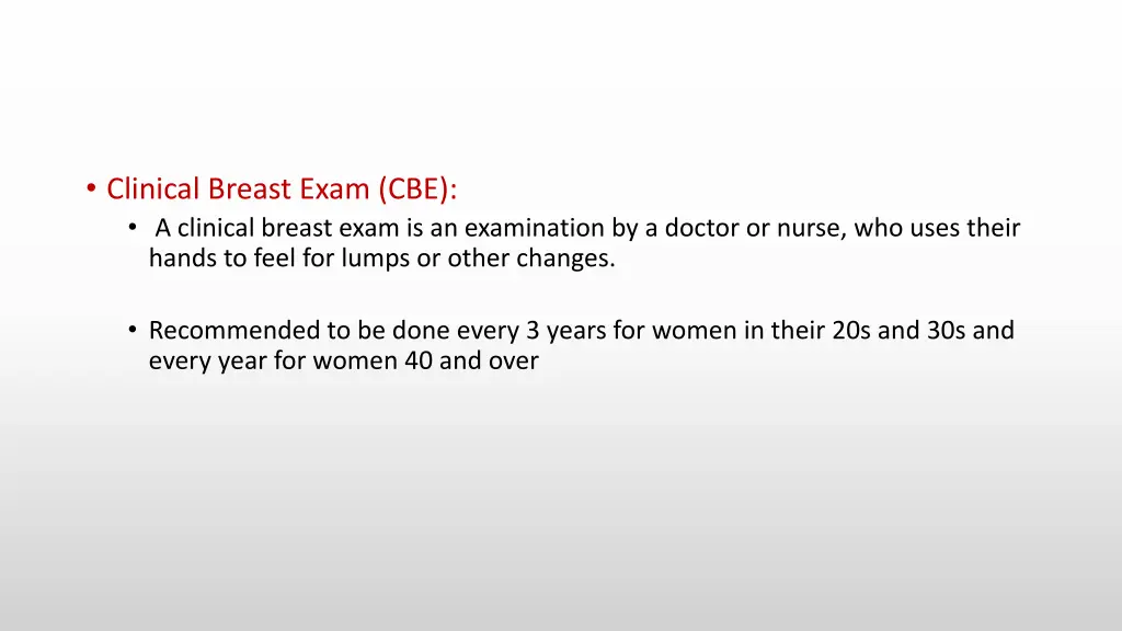 clinical breast exam cbe a clinical breast exam
