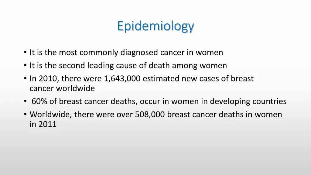 epidemiology