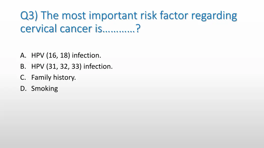 q3 the most important risk factor regarding