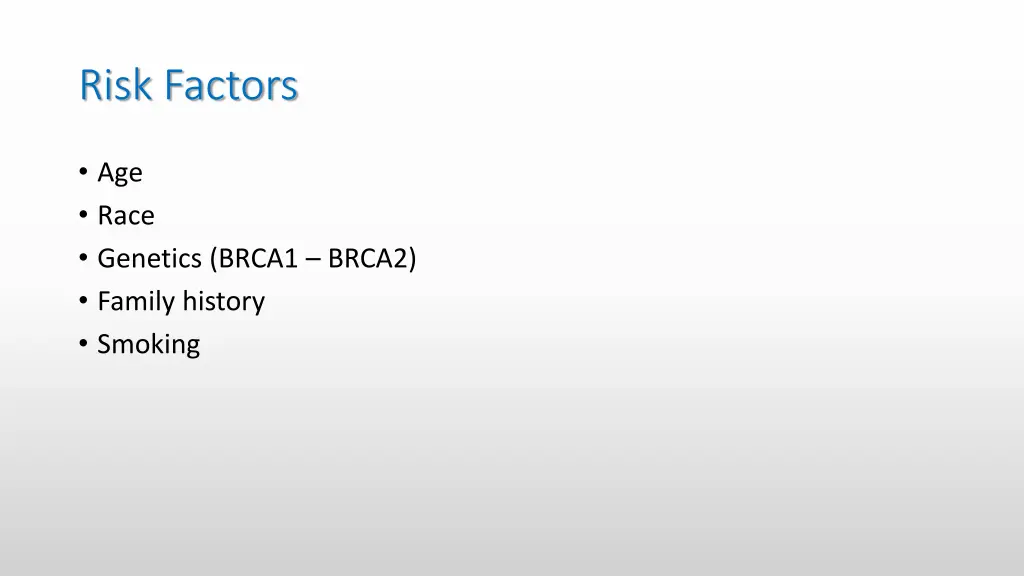 risk factors 1