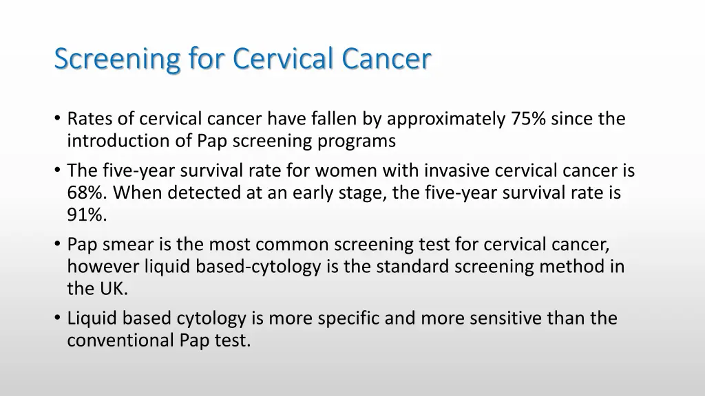 screening for cervical cancer
