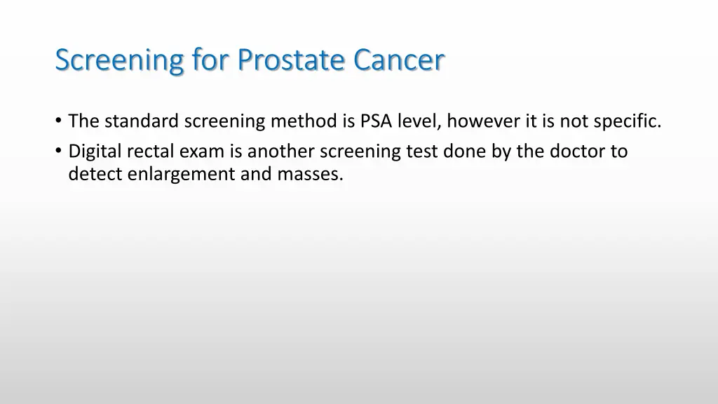 screening for prostate cancer