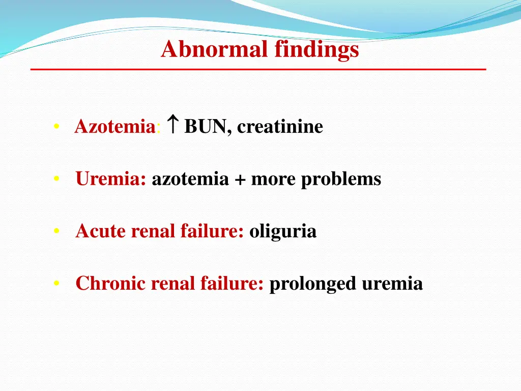 abnormal findings