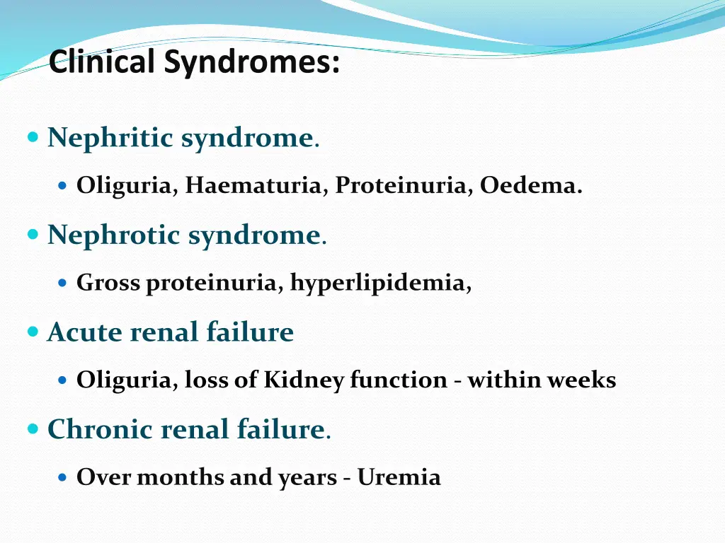 clinical syndromes