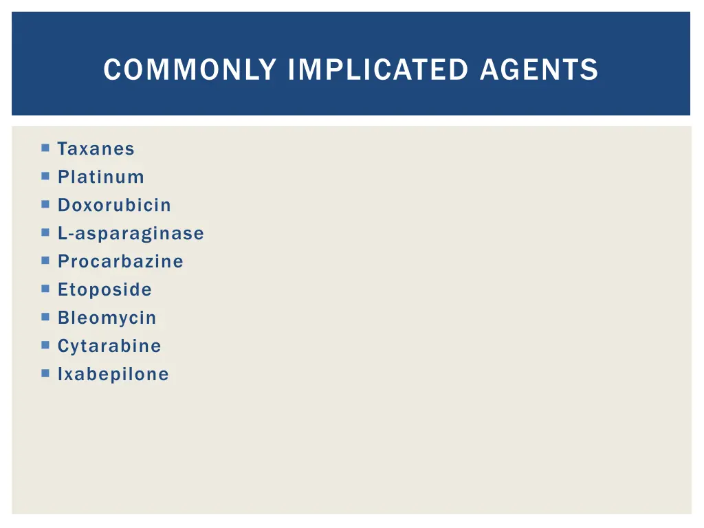 commonly implicated agents