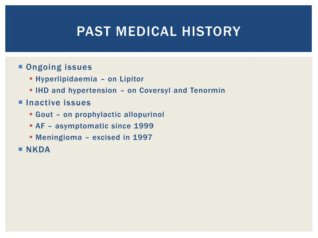 past medical history