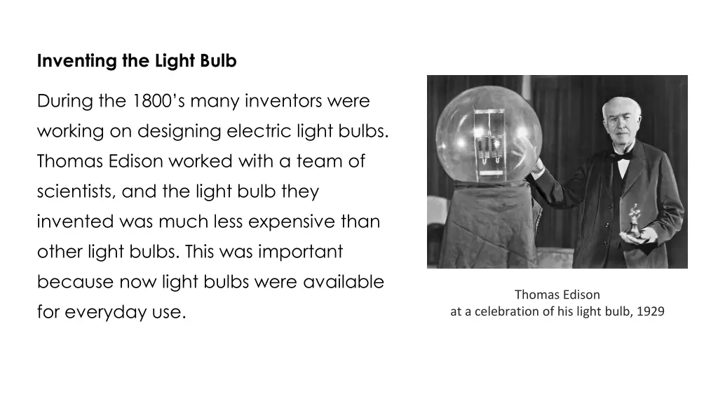 inventing the light bulb