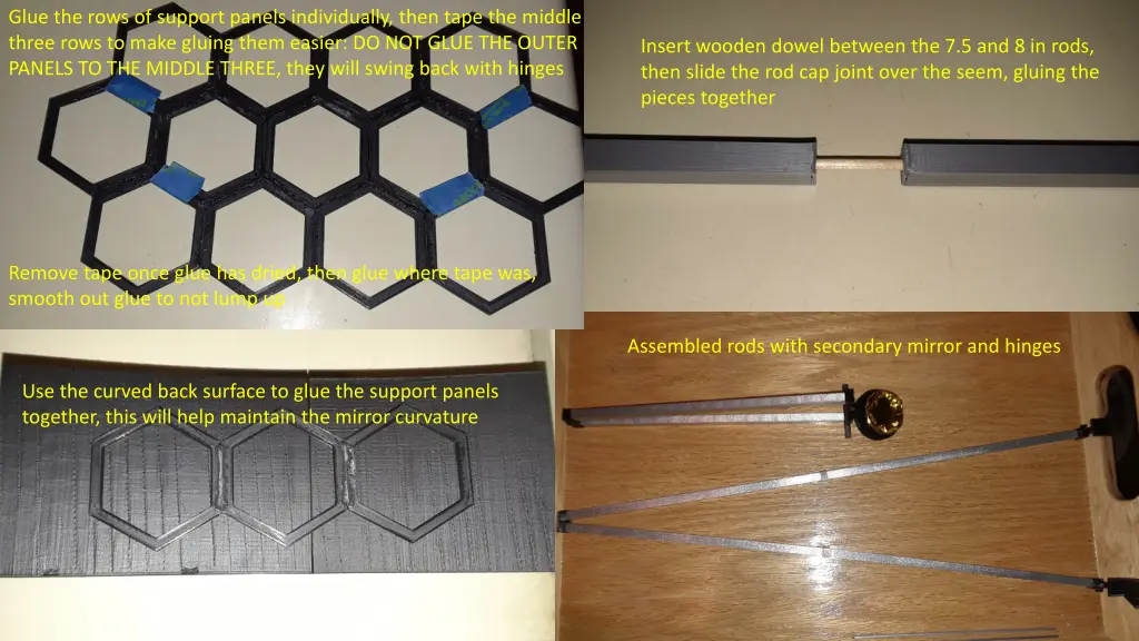 glue the rows of support panels individually then