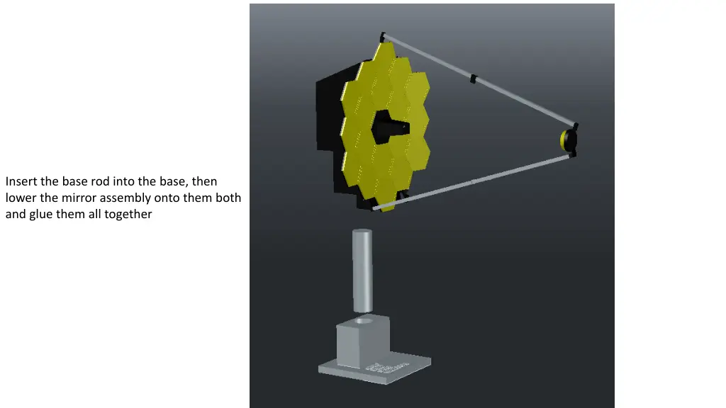 insert the base rod into the base then lower