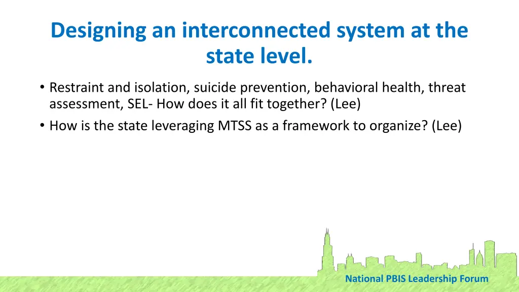 designing an interconnected system at the state