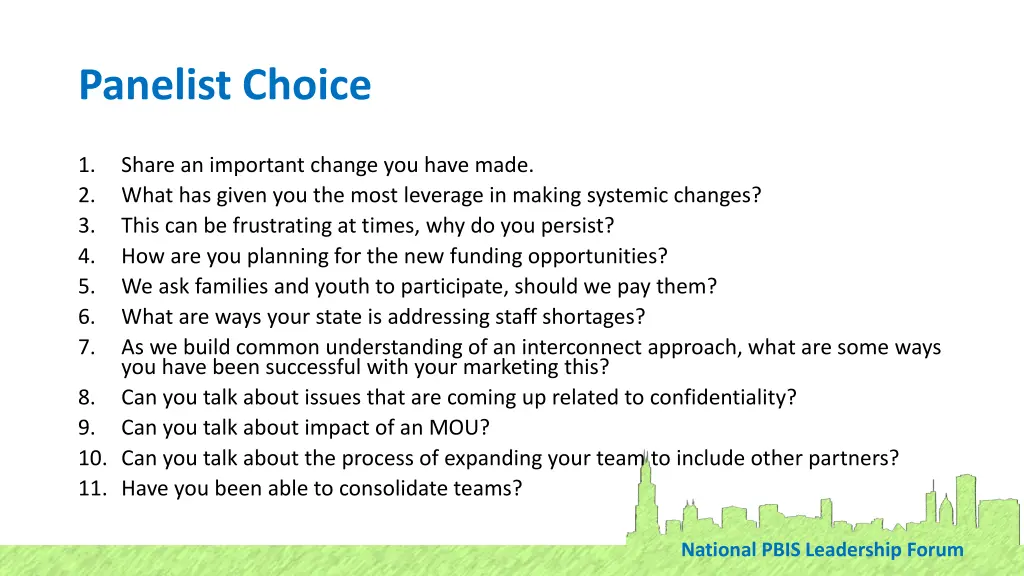 panelist choice