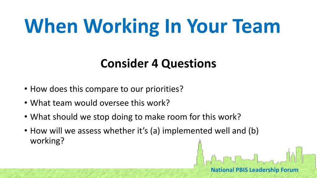 when working in your team