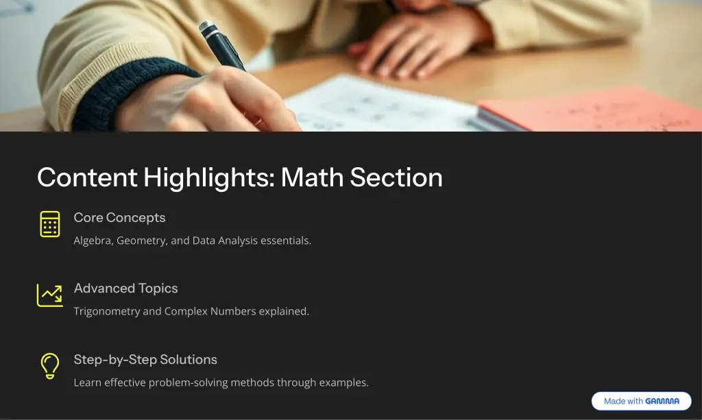 content highlights math section