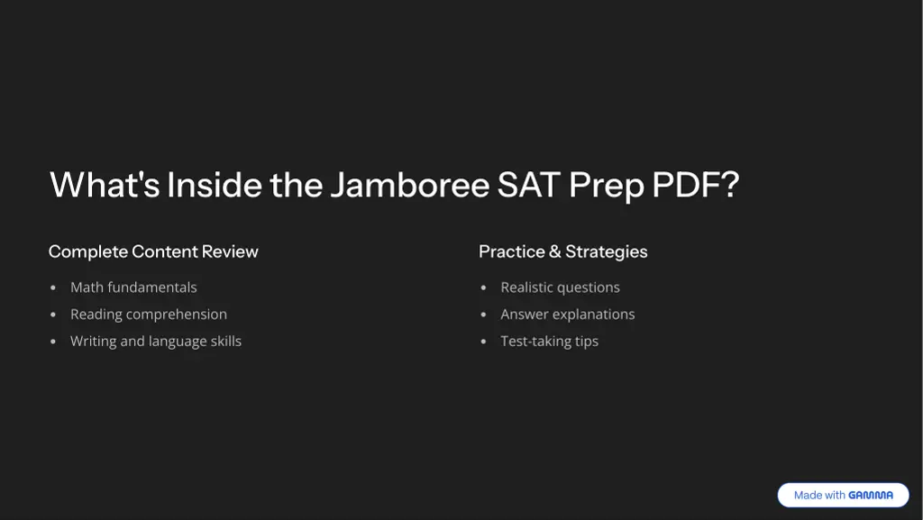 what s inside the jamboree sat prep pdf