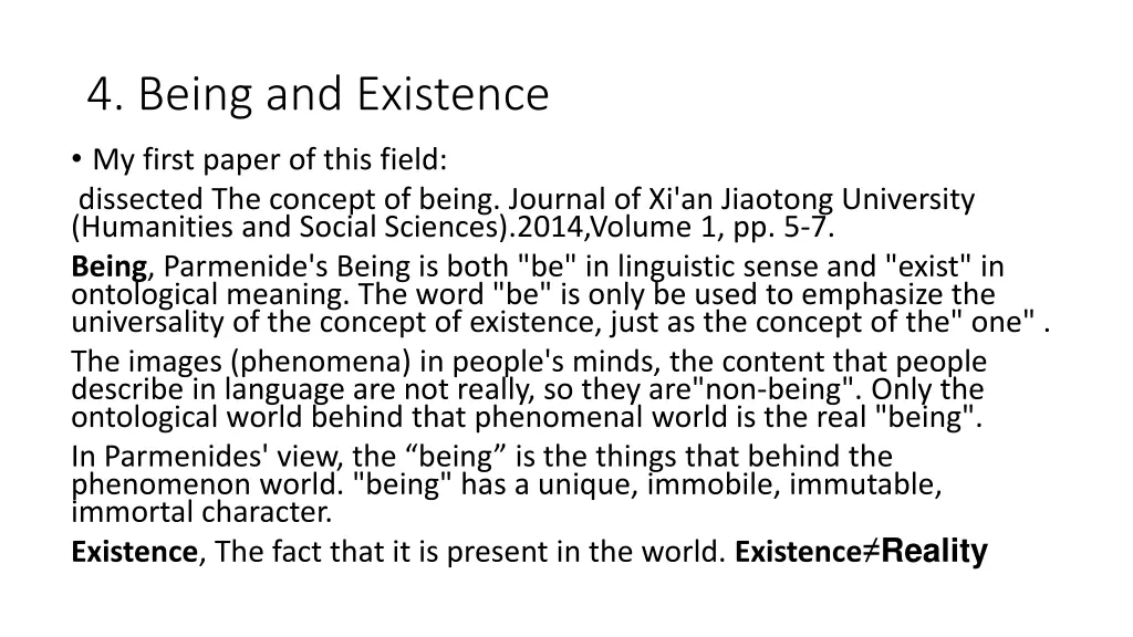4 being and existence