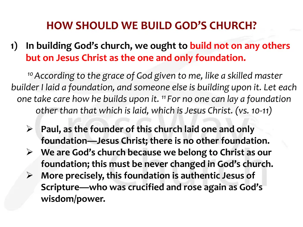 how should we build god s church