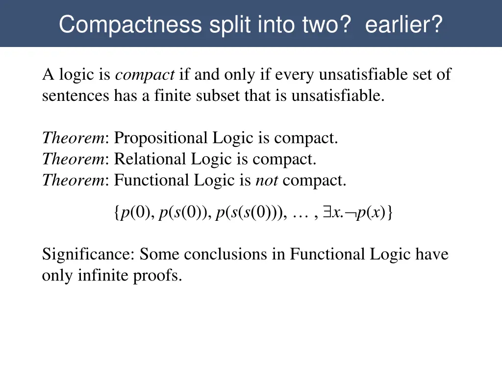 compactness split into two earlier