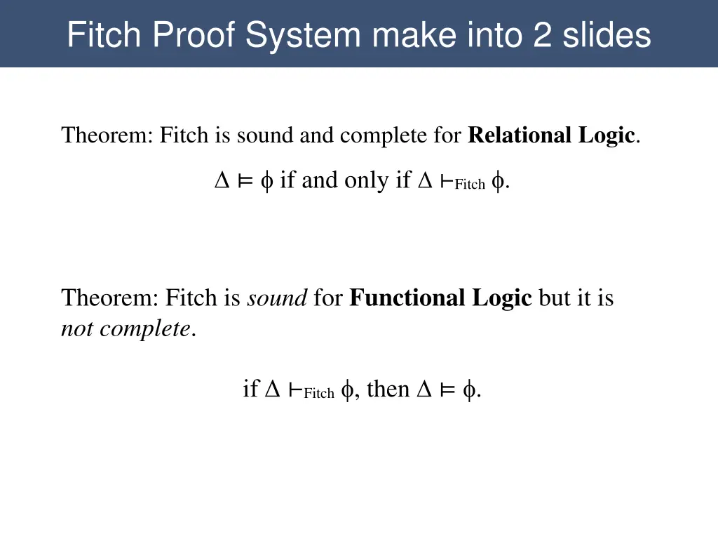 fitch proof system make into 2 slides