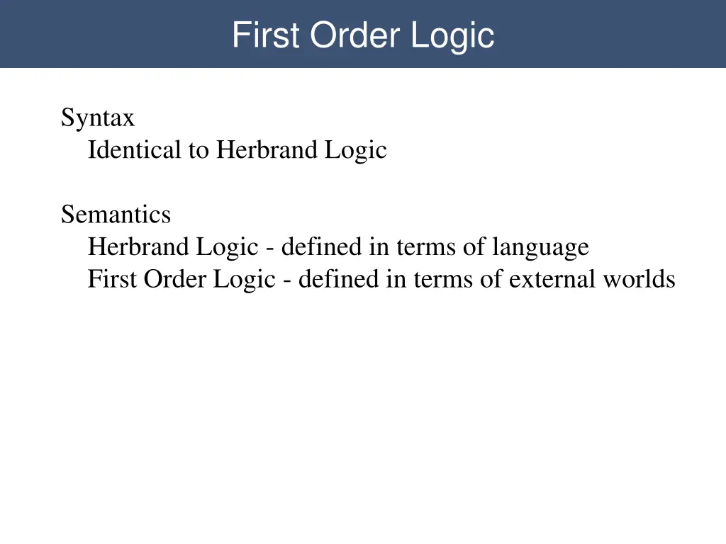 first order logic