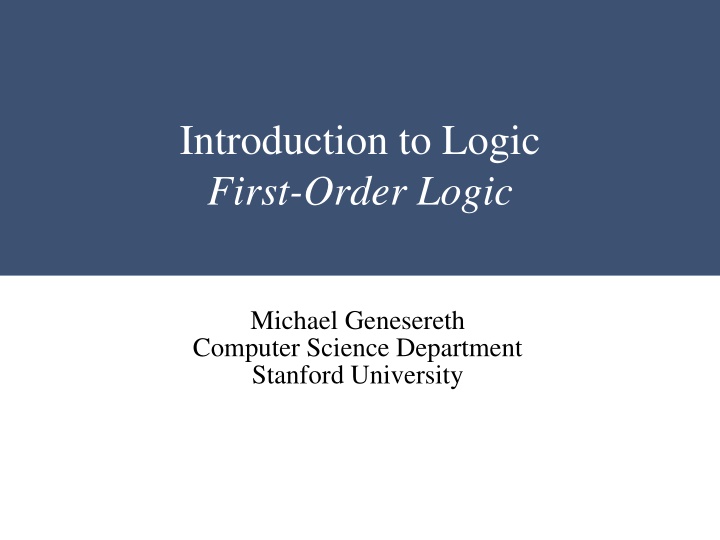 introduction to logic first order logic
