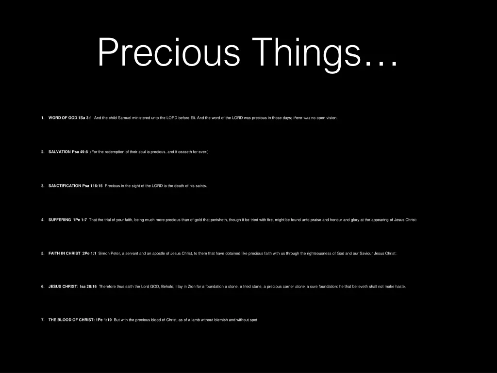 precious things