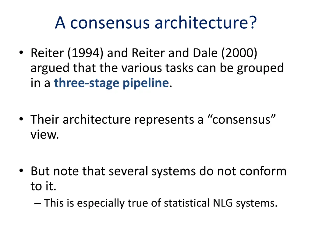 a consensus architecture