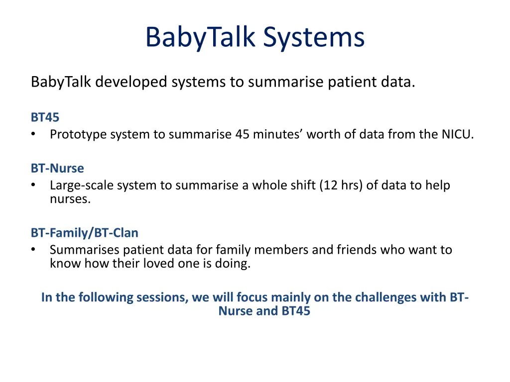 babytalk systems