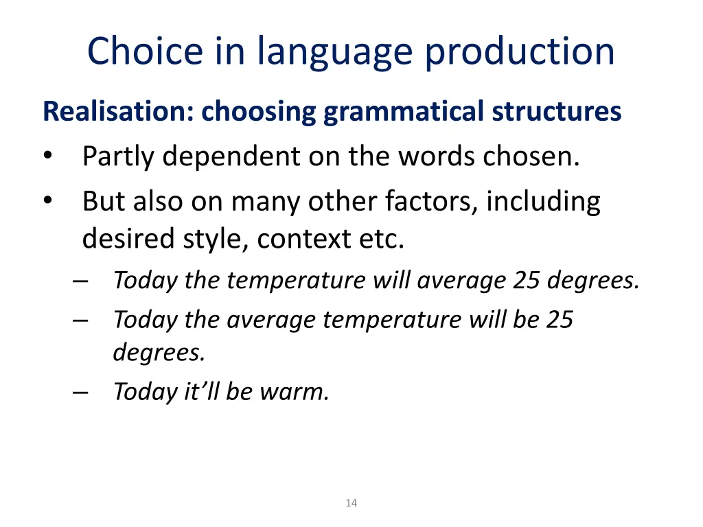 choice in language production 2