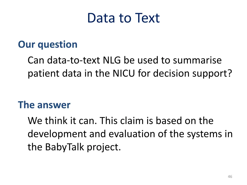 data to text