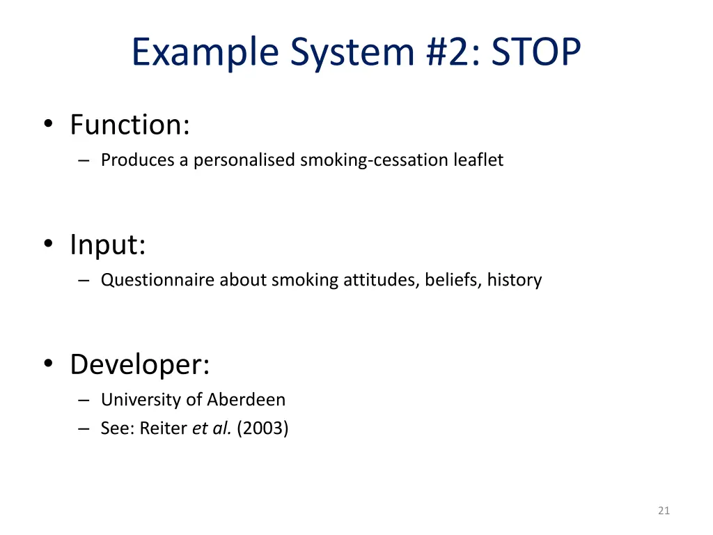 example system 2 stop