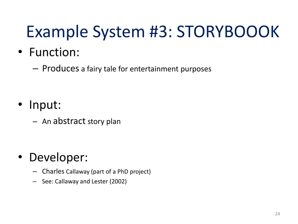 example system 3 storyboook function produces