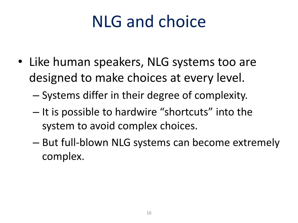 nlg and choice
