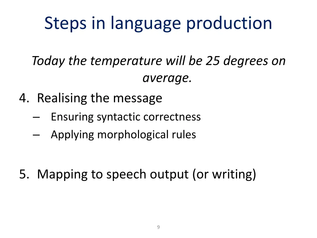 steps in language production 1